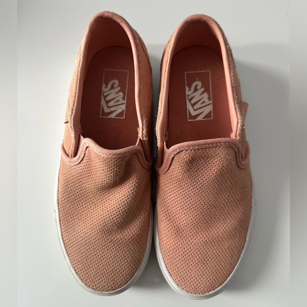 Vans Blush Pink Perforated Suede Slip On Size 6
